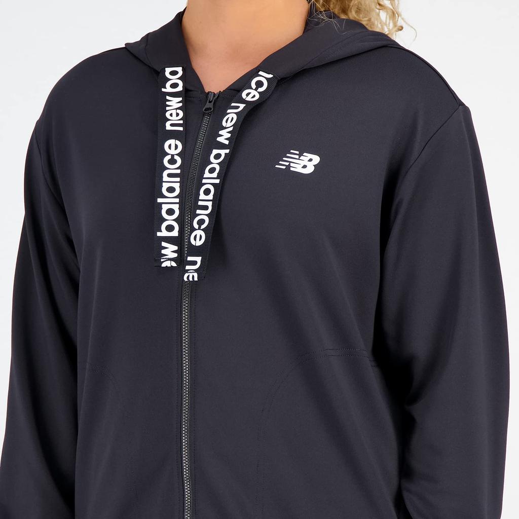 New Balance Relentless Terry Hoodie Size S Full-Zip (AWJ31187), Women's, Black,
