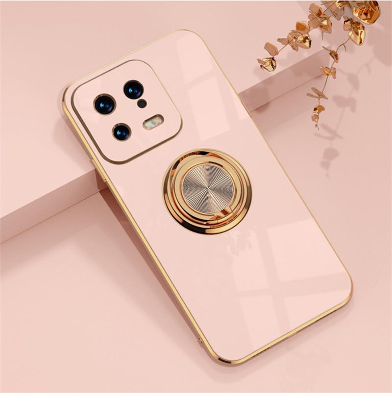 Magnetická adsorpce do auta 6D pokovování TPU pouzdro s kroužkem pro Xiaomi 14T 14 13 13T 13x 12T 12 12S 12X Pro Lite Zadní stojánek Kryt nárazníku Potector