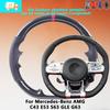 Customized Fit Carbon Fiber Leather Car Steering Wheel Cover For Mercedes-Benz AMG C43 E53 S63 GLE G63 Suede OEM Car Accessories