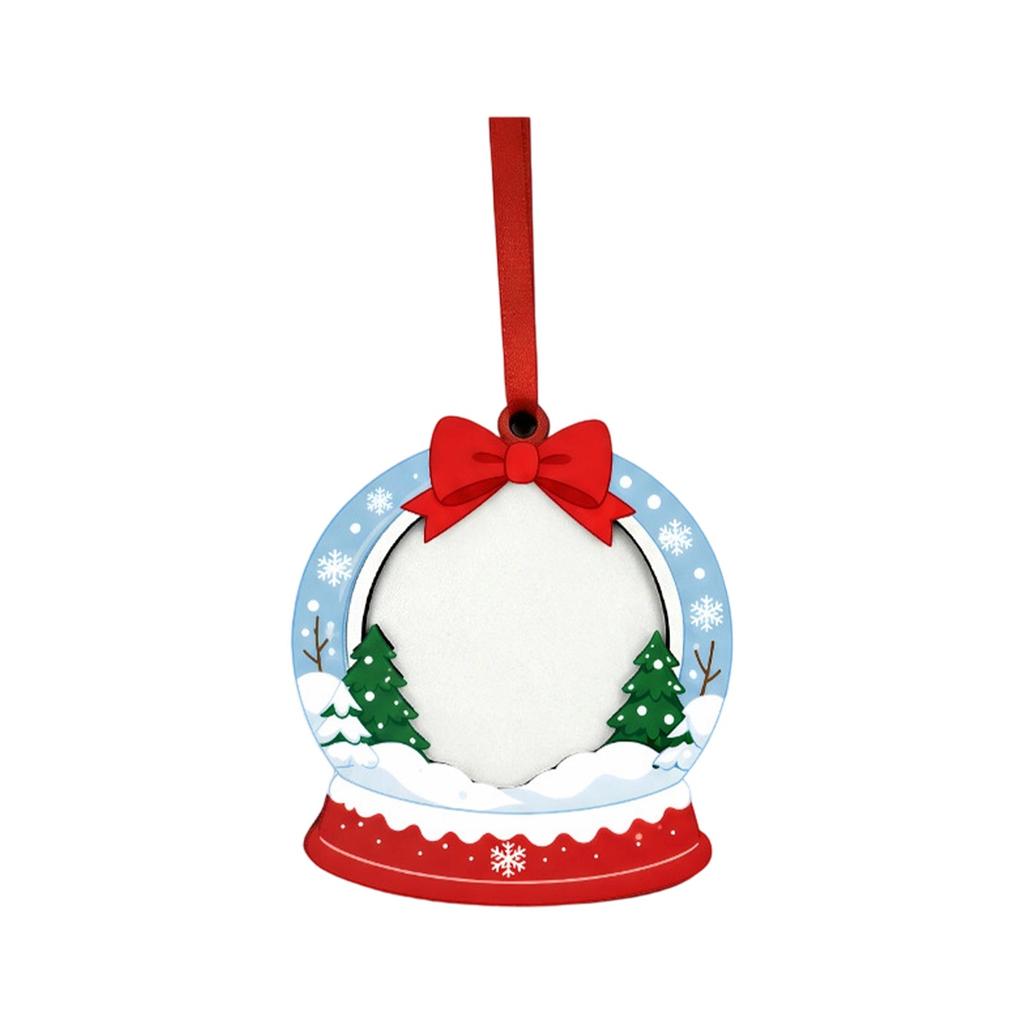 Christmas Wooden Photo Hanging Ornament for Holiday Tree and Wall Decor