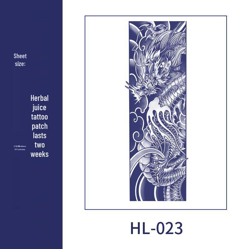 Large Semi-Permanent Waterproof American Style Flower & Plant Arm Tattoo Sticker for Men