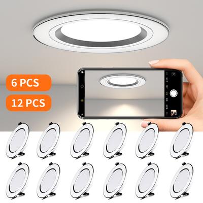 6/12Pcs Led Downlight Drei Farbe Dimmbar 5W 9W 12W 15W Einbau Decke Lampe led-strahler Für Wohnzimmer Bad
