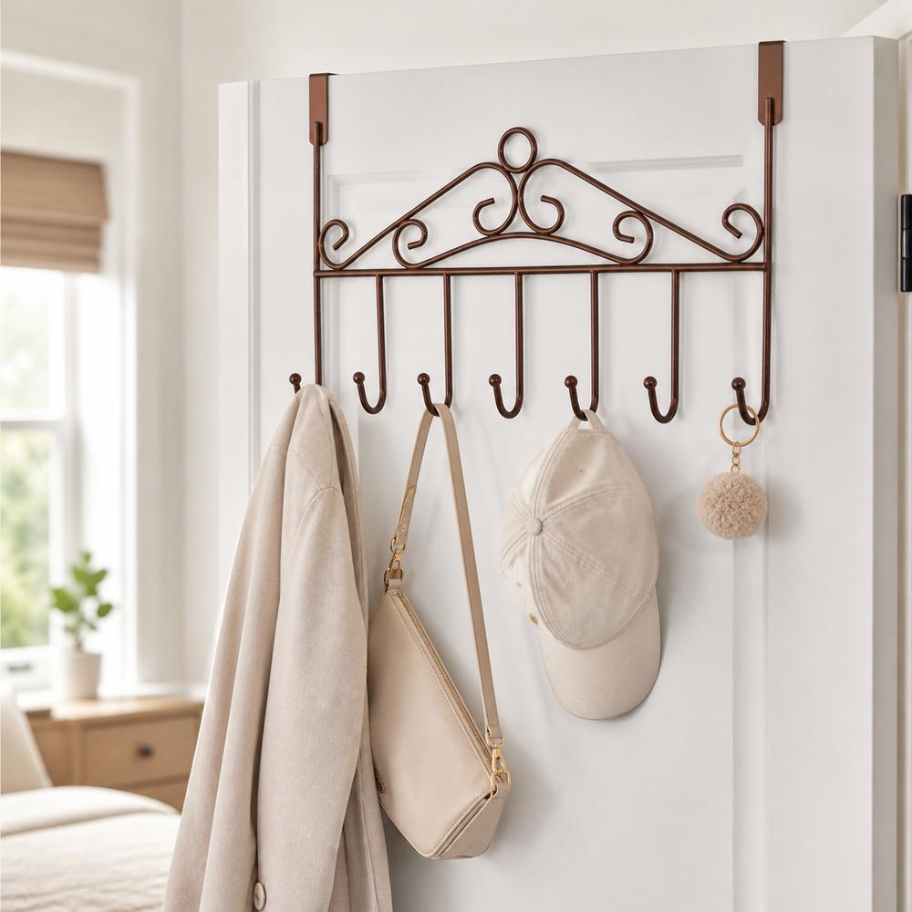 Multiple Hooks Over Door Hook Rack Metal Door Hanging Rack New Coat Hook Rack  Entryway Storage