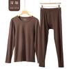 Thermal Base Layer Set Men Women Warm Fleece-Lined Long Sleeve Top Pants Soft Double-Sided Brushed Cotton Blend