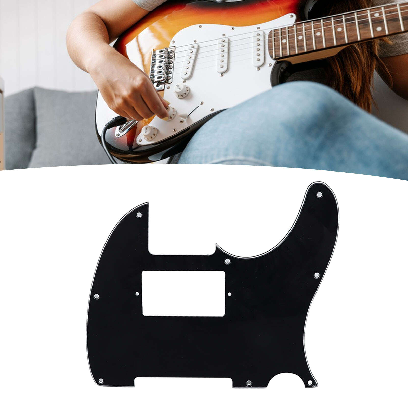 

Гитарная накладка из ПВХ с защитой от царапин, декоративная шумопоглощающая защитная пластина для гитары для Fender Telecaster, черная