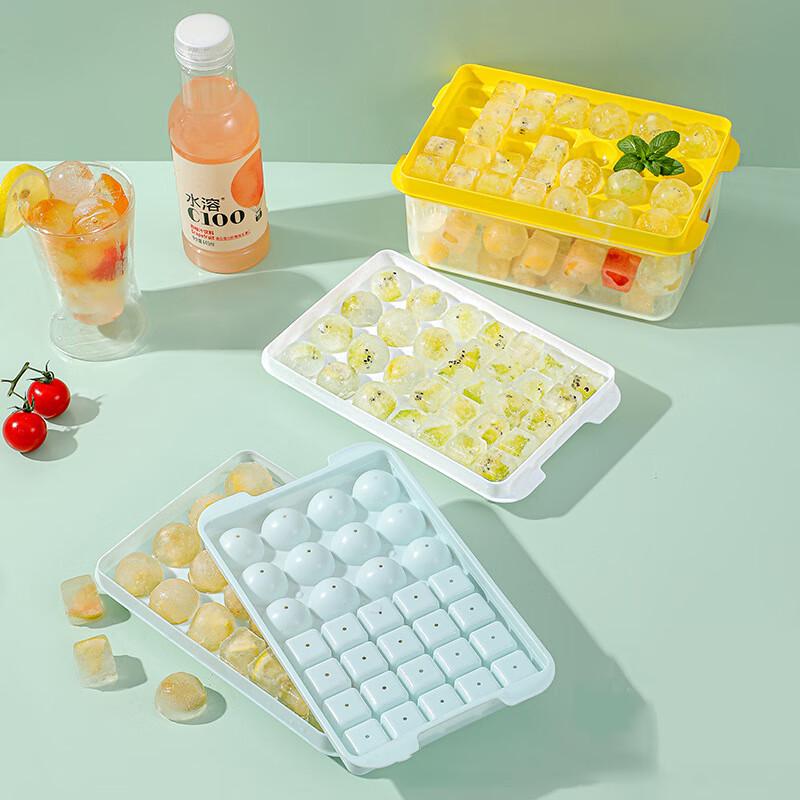 Plastic Double-Layer Ice Cube & Ice Ball Mold Set