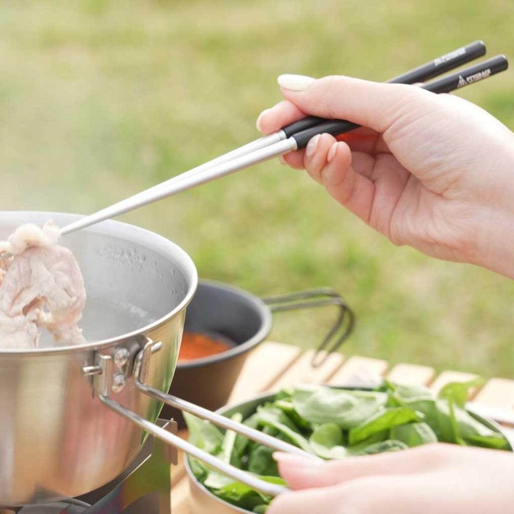 Kamakura NaFro Screw Camping Chopsticks with Case Tsubame Sanjo Made in Japan Chopsticks Compact My Chopsticks Camping Chopsticks Chopstick Holder Set