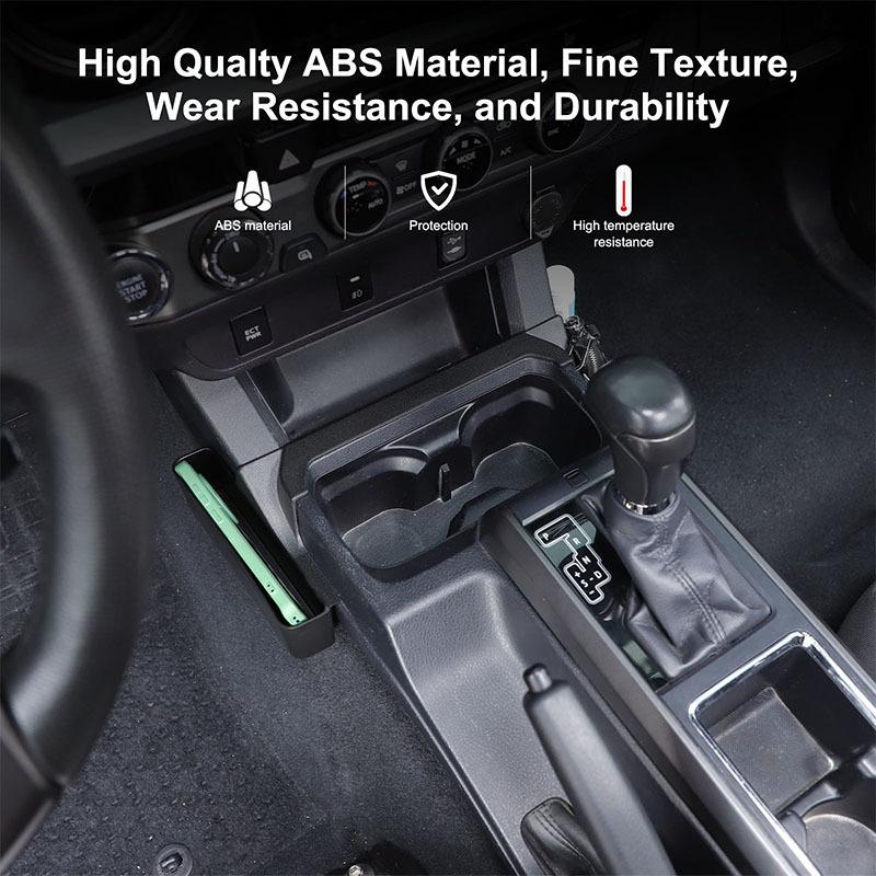 For Toyota Tacoma 2016- Center Console Side Storage Box Multi-Function Mobile Phone Tray Car Interior Accessories