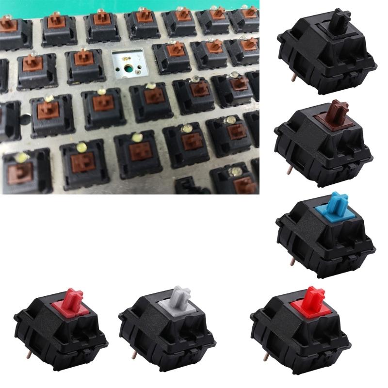 Original CherryMX Switches Silence Pink Black Blue Tea Redness Silver Mechanical Keyboards Axises Customed Replacement 3Pin