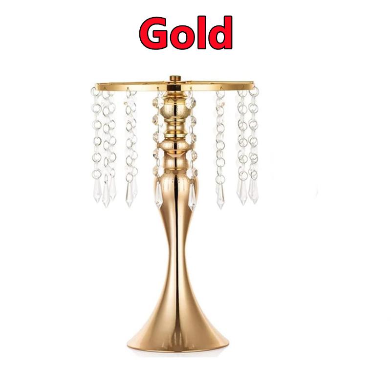 2 Colors Crystal Flower Centerpiece Stand Metal Candle Holder Road Lead Flowers Candlestick Wedding Party Home Decor European