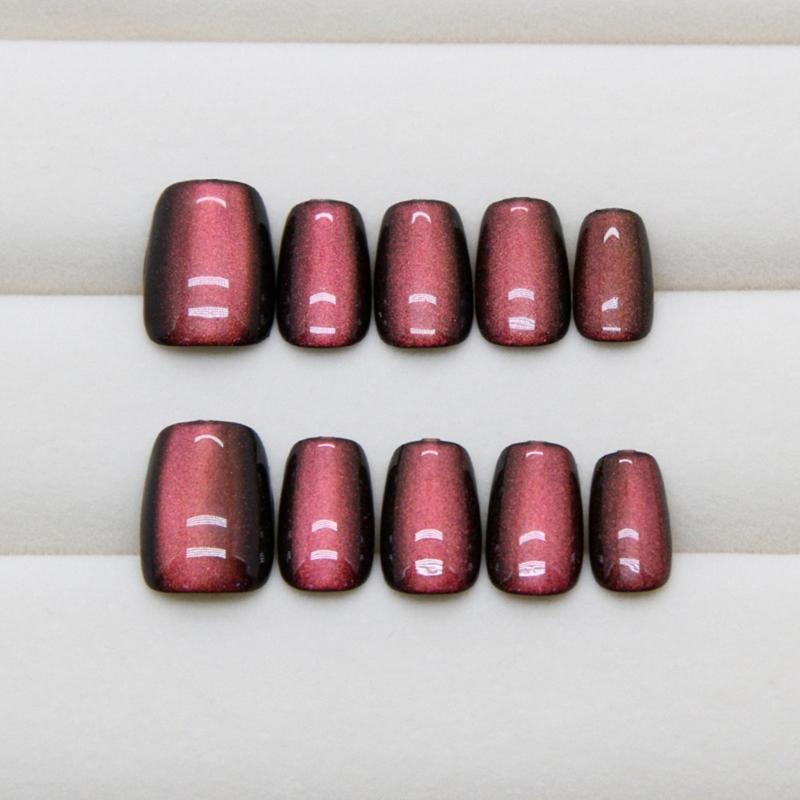Quick And Stylish Cats Eye Short Nail Set 30pcs Press On Nail Full Cover False Nail Manicure For Party or Daily Wear