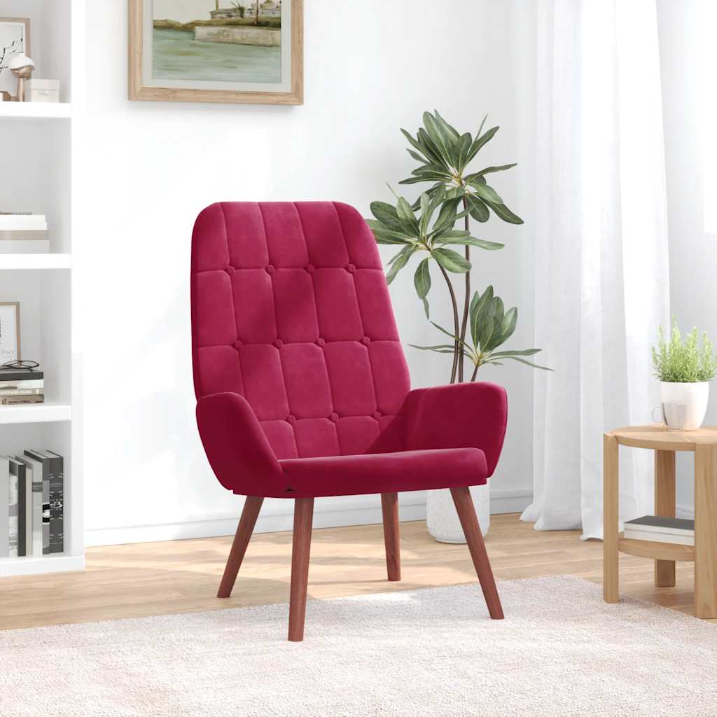Recliner Chair Wine Red Velvet