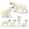 TOYMANY Animal Figures 6-Piece Polar Bear Set Realistic Animal Model Collection