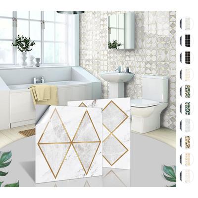 10 ADET PVC İmitasyon Mermer Merdiven Boşluğu Mutfak Yapışkanlı Fayans Çıkartmalar Su Geçirmez Banyo Dekor Seramik DUVAR KAĞITLARI