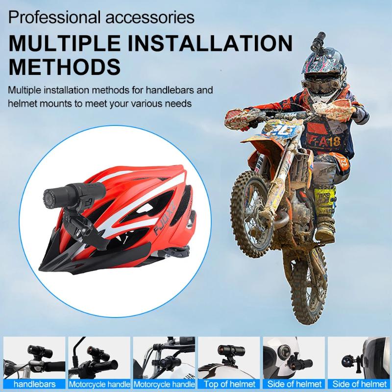 Motorcycle Dashcam, HD 120° Wide-angle Sports Camera, Video Recorder for Bicycles, Motorcycles, and Cars