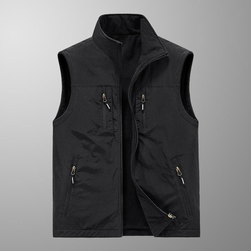 New Autumn and Winter Vest Men's Earthy Outdoor Leisure Middle-aged and Young Photography Fishing Vest Vest Horse Clip Sports Jacket Men