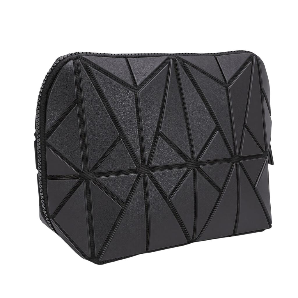 Standing Makeup Bag Foldable Water Proof PVC Travel Cosmetic Organizer One Press Open with Hard Base Detachable Divider