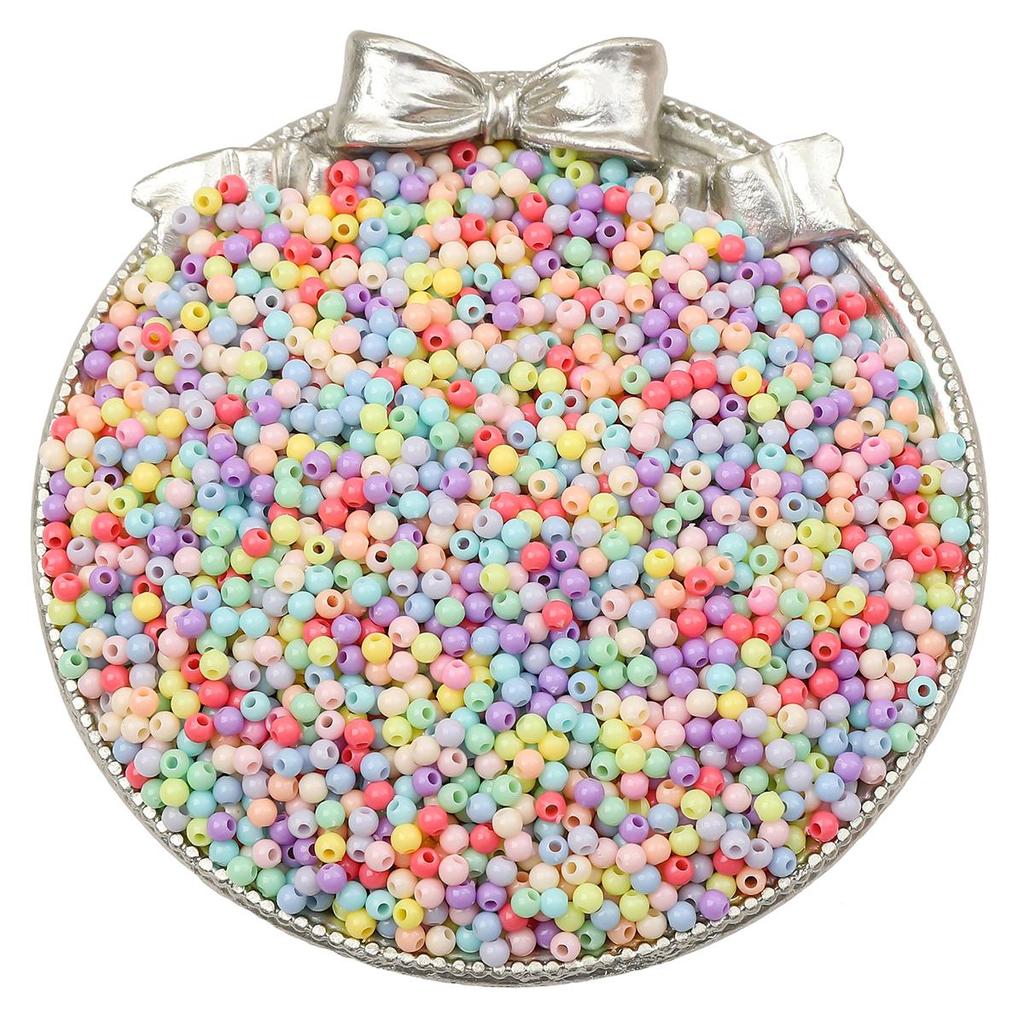 1800Pcs Acrylic Beads Solid Colored Round Loose Spacer Beads for Jewelry Making DIY Bracelets Necklace