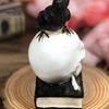 Gothic Skull Figurine Mystical Raven on Statue, Crow Perching Decor with Book, Spooky Halloween Resin Sculpture for Desk Shelf Retro Desktop