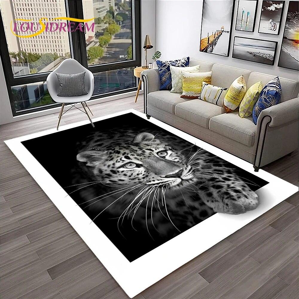 Beast Leopard Cheetah Cartoon Animal Carpet Rug for Home Living Room Bedroom Sofa Doormat Decor,kids Area Rug Non-slip Floor Mat