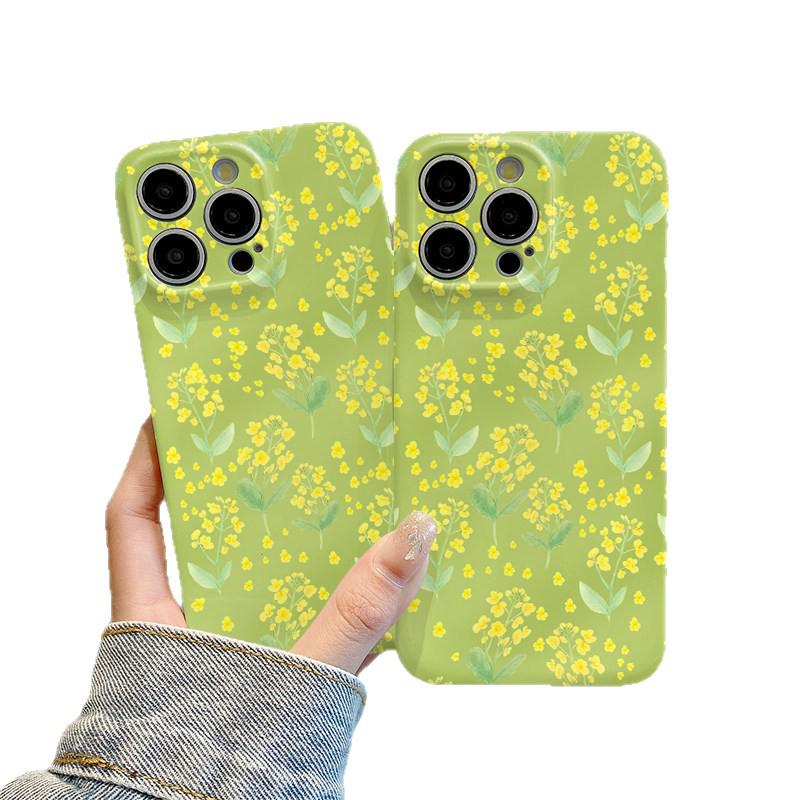 Creative Yellow-Green Floral iPhone 17 Pro Max Cartoon Phone Case 