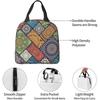 Mandala Lunchväskor för Kvinnor Isolerad Matlåda Kylväska Termisk Tygkasse med Ficka Återanvändbar för Arbete Skola Vandring Picknick