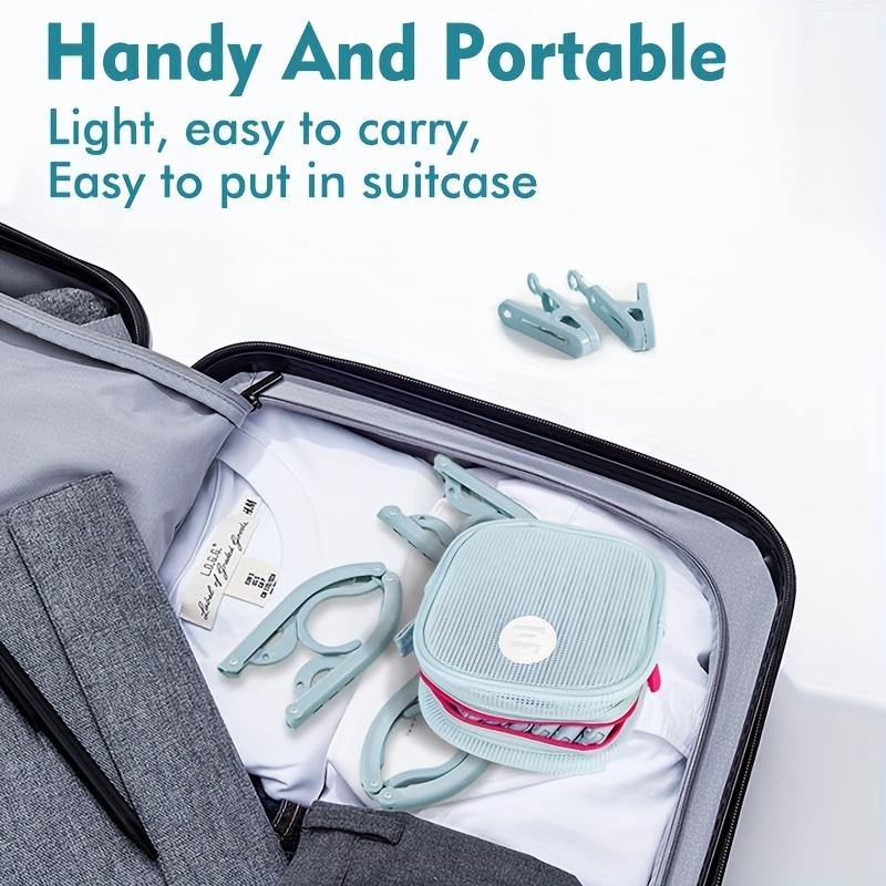 Portable Foldableable Clothes Hangers With Clips Travel Portable Clothes Hanger Load-Bearing Strong Home And Outdoor Essential