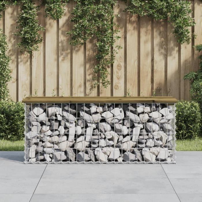 VidaXL Design Gabion Garden Bench 103x31.5x42cm Impregnated Pine Wood 834352
