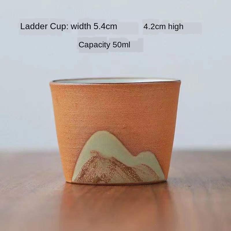 Hand-Painted Zen Tea Cup Handmade Retro Chinese Style Stoneware Master Cup Ceramic Kung Fu Tea Set Ceramic Cup Small