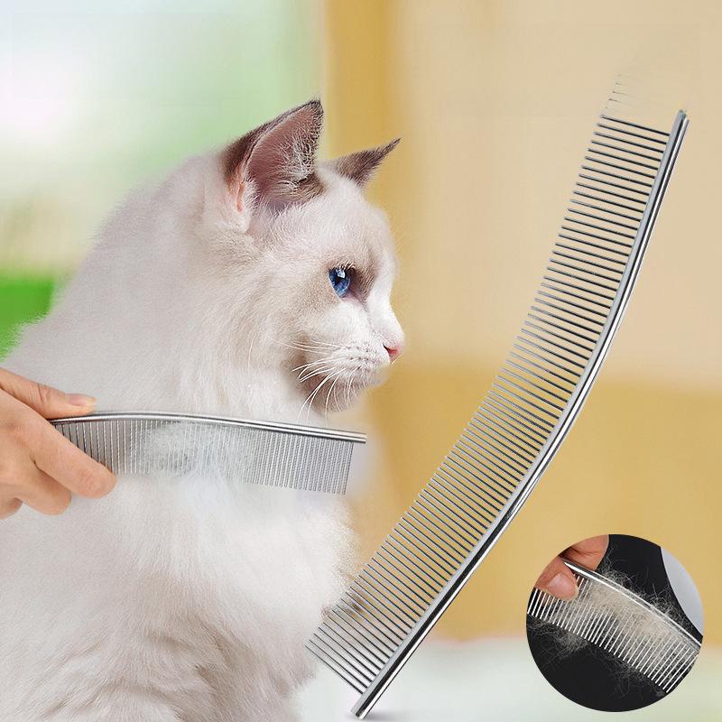 

Pet Moon Curved Dog Detangling Comb - Single Row Dense Grooming Tool 25*3.5CM
