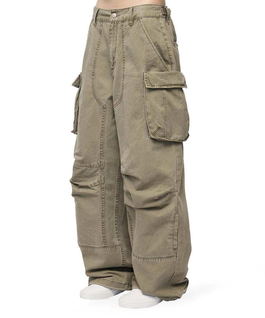 Mimdeowodeulobeu Double Knee Parachute Cargo Pants_Khaki