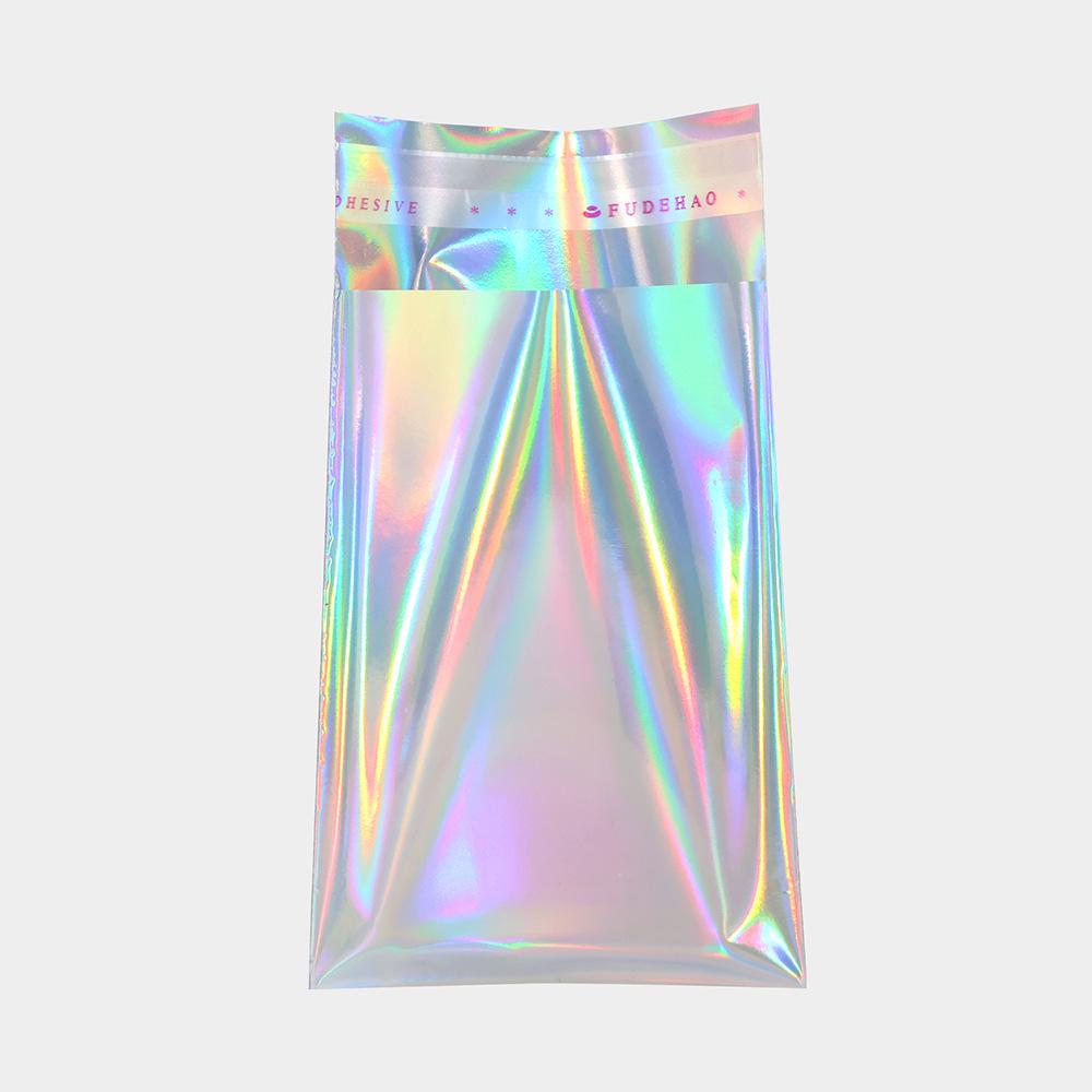 Colorful Opaque Laser Self-Adhesive Star-Patterned Button Bag in Silver, Small Size, Self-Sealing