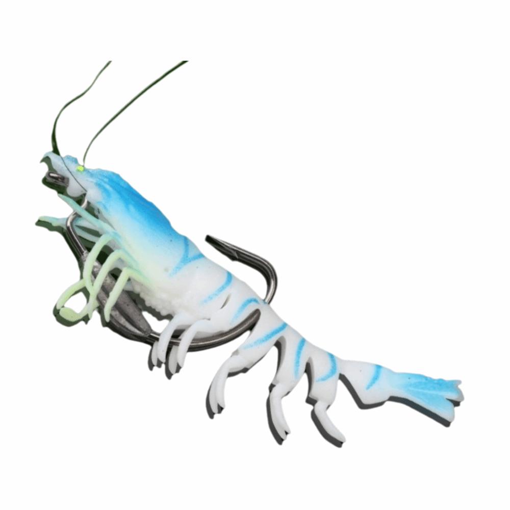 9.5cm Length TPE Shrimp Fishing Lures 10g Weight Artificial Shrimp Design Prawn Artificial Bait Pre-rigged Hooks