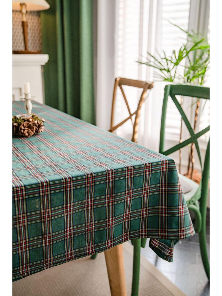 Red and Green Plaid Brushed Polyester Cotton Fabric for Christmas - Shirt, Dress, Tablecloth