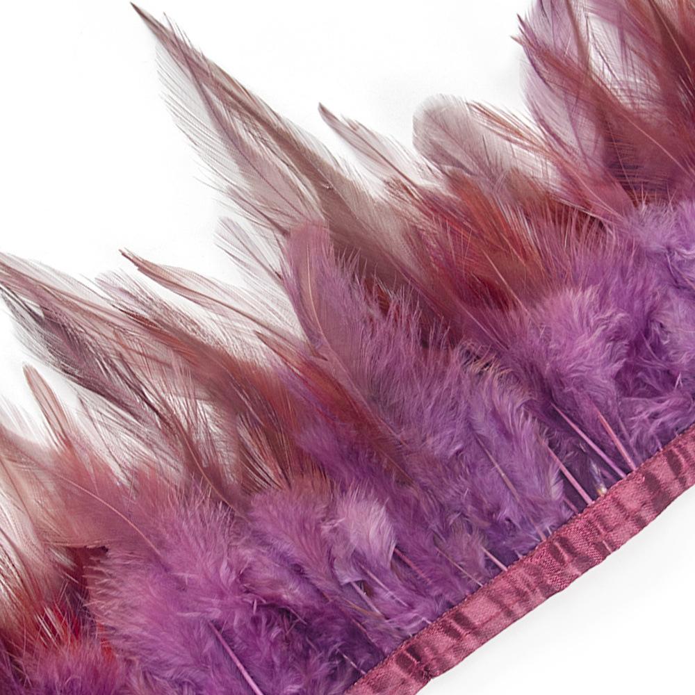 1 Meter Colorful Chicken Feather Tassel Decorated On Tape Chicken Feather With Sewing Fly Dress Lace Decoration