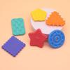 Silicone Sensory Stone Fidget Toy Portable Travel Anxiety Stress Relief Square Rectangle Triangle Round Star Textured Worry Stone Toy