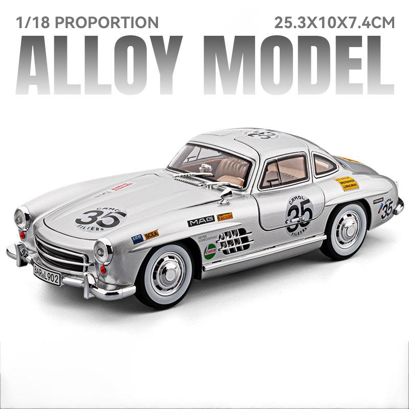 1:Maßstab 18 300SL 500K Automodell Spielzeug Sound Licht Vierradaufhängung Lenkgestänge Lenkung Sportwagenmodelle Hobby Ornamente