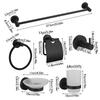 6PCS Stainless Steel Bathroom Storage Rack Set Towel Rack Toilet Paper Toilet Cleaning Brush Soap Holder Bathroom Accessory Set