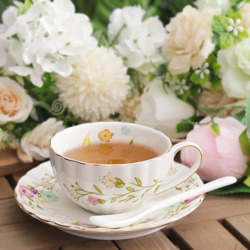 Nordic Ceramic Coffee Mug Afternoon Tea English Pumpkin Cup Set Handmade Floral Mug with Floral Patterns Black Tea Cup