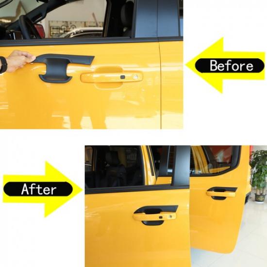 Matte Black Exterior Door Bowl Cover Trim Decor Bezels for Ford Ranger