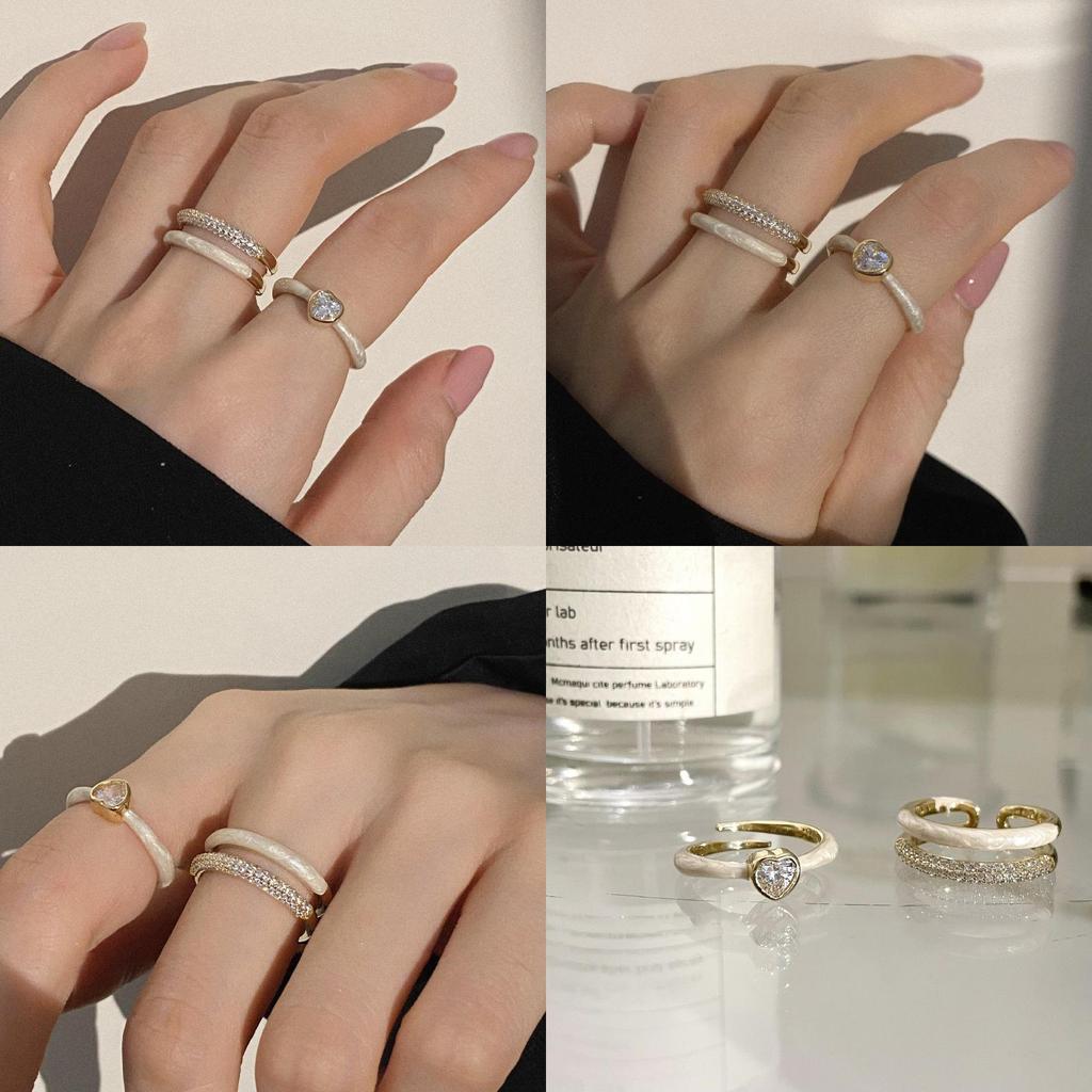 Elegant Copper Heart Ring For Women Featuring Trendy Geometric Style And Adjustable Fit