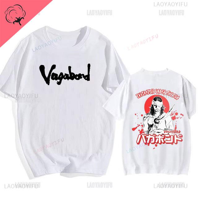 Japanisches Vintage Anime Vagabond Grafik T-Shirt Mann Frau Harajuku Schlage heftig Streetwear T-Shirt Baumwolle Cartoon Kurzarm