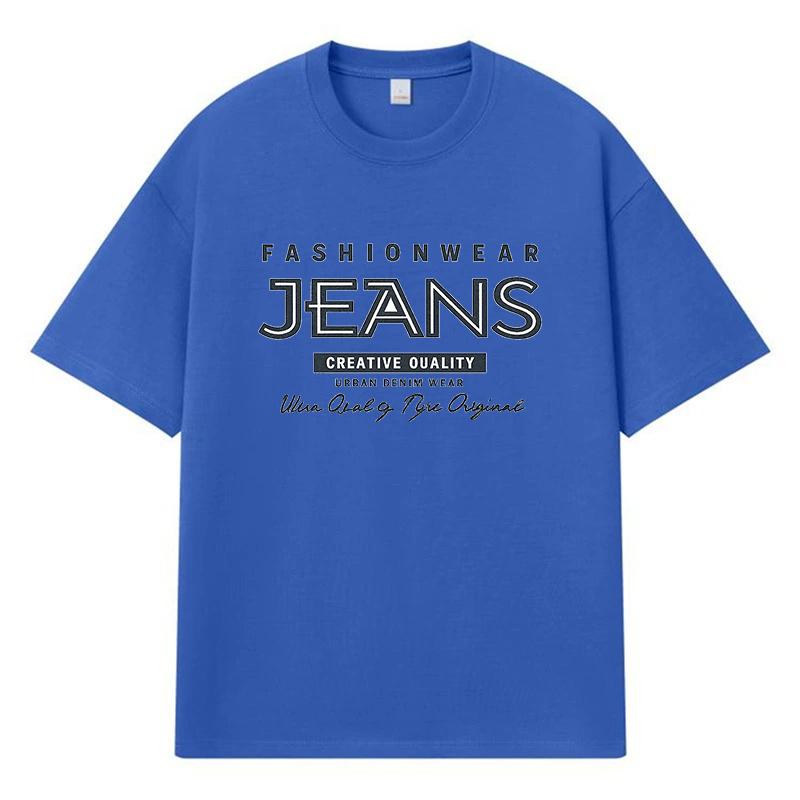 2026 Fashionwear Jeans Printed Graphic Street Trend Y2k Harajuku 100% Cotton T Shirt Casual Oversized Men's T-shirt