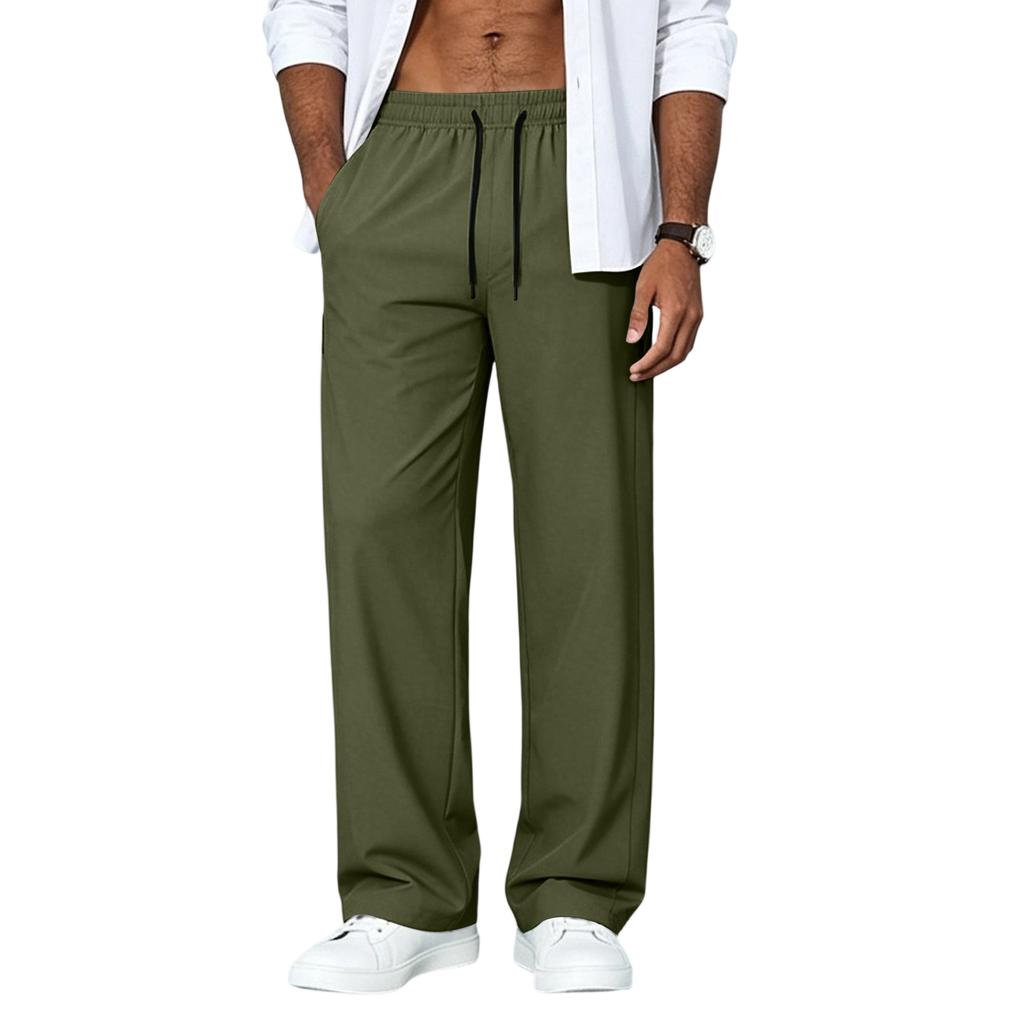 Men's Casual Quick Dry Lightweight Straight Leg Drawstring Pants Suitable for Commuting and Sports Activities with Comfortable Fit