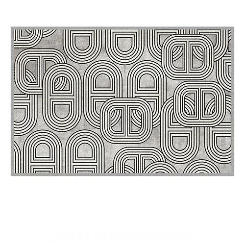 Abstract Geometric French Carpet Modern Simple Floor Mat for Living Room Bedroom Decor Easy To Clean Home Office Sofa Lounge Rug
