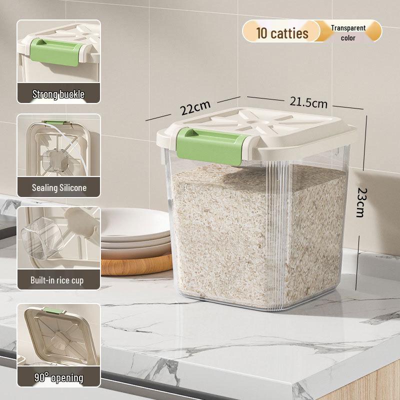 Wheeled Airtight 30-50 Jin Rice & Flour Storage Container - Insect & Moisture-Proof, Food Grade