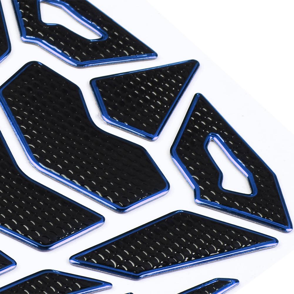 Universal Motorcycle Gas Fuel Oil Tank Pad Stickers Protector Tank Traction Pad(blue edge)