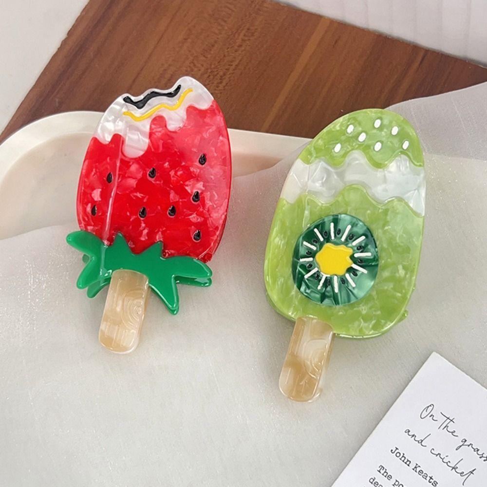 Sweet Ice Cream Shark Clip Cute Delicious Food Claw Clip Headdress Fruit Series Hair Claw  Female