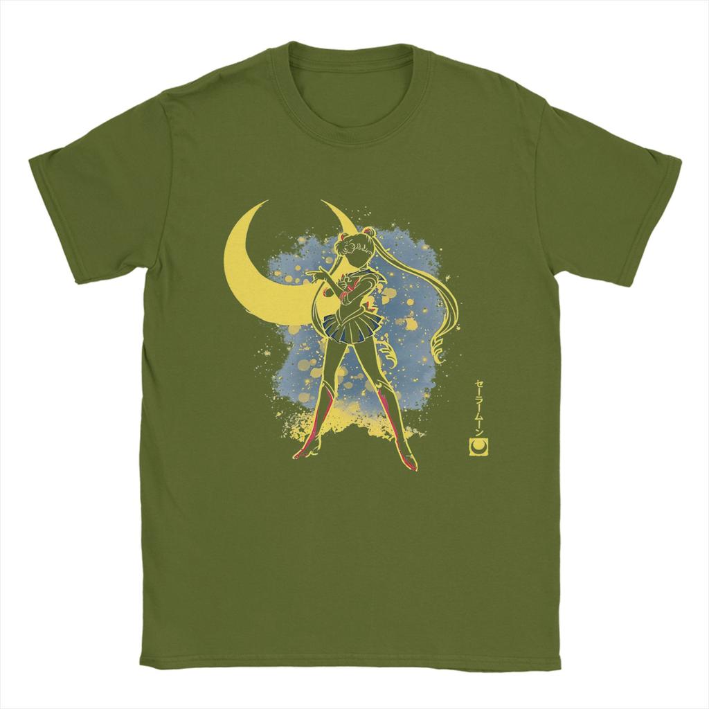 Novelty The Moon Style Tshirt Unisex Cotton Short Sleeve Sailors Moons Round Neck Summer Clothing