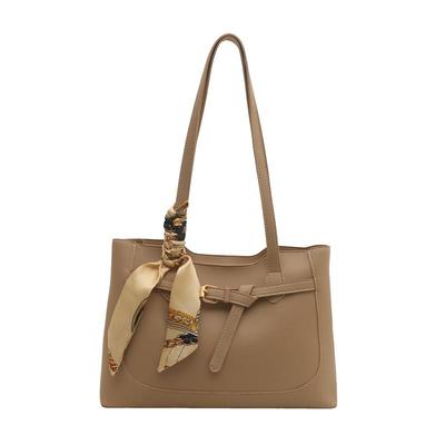 Retro Commuter Shoulder Bag  Simple Pu Leather Tote Bag Underarm Bag Female Versatile Large Capacity Handbag